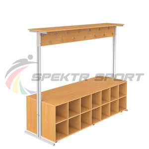 Купить Вешалка напольная двухсторонняя с тумбой для обуви на 28 мест в Ростове-на-Дону 