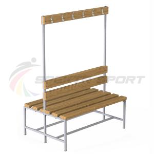 Купить Скамейка с вешалкой для раздевалок двухсторонняя (разборная) 1200 мм в Ростове-на-Дону 